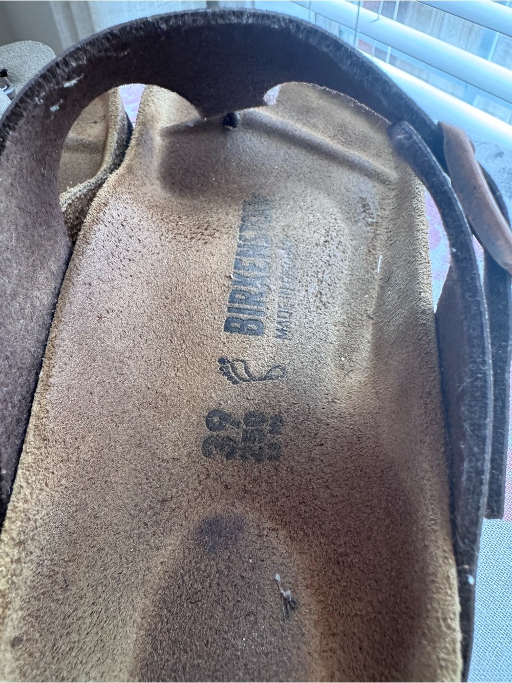 Birkenstock Gizeh Brown Suede Thong Sandals - Picture 13 of 14
